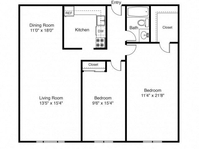 Floorplan - East Shore Apartment Homes