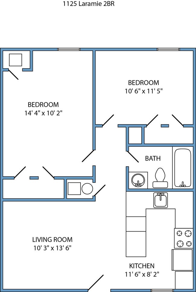 2-bed, 1-bath - Laramie Plaza Residential - 1125 Laramie