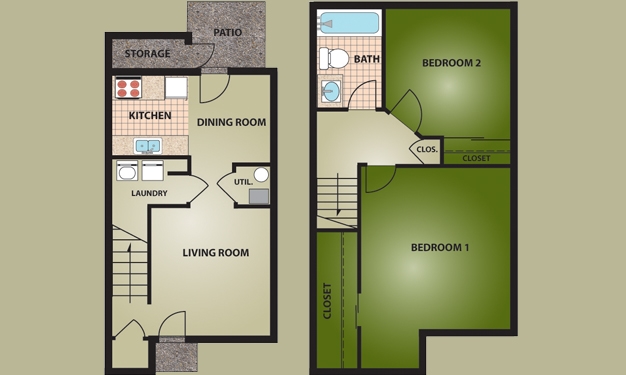 2BR/1BA - George's Creek Apartments