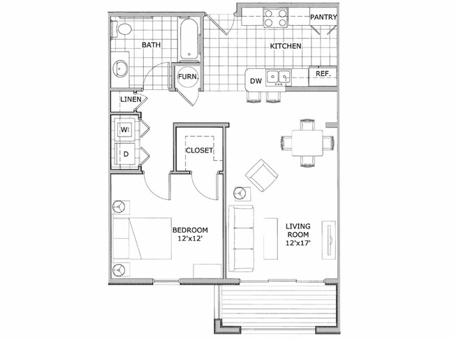 one bedroom apartment | suite | furnished suites - The Abbey Apartments