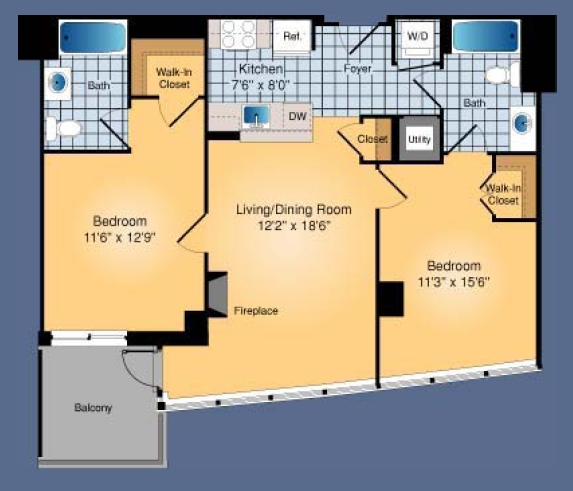 2BR/2BA - The Odyssey Condominiums