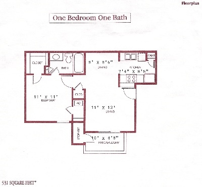 1BR/1BA - Woodcreek Apartments