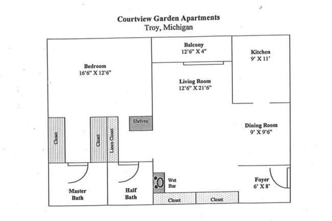Floorplan - Courtview Garden Apartments