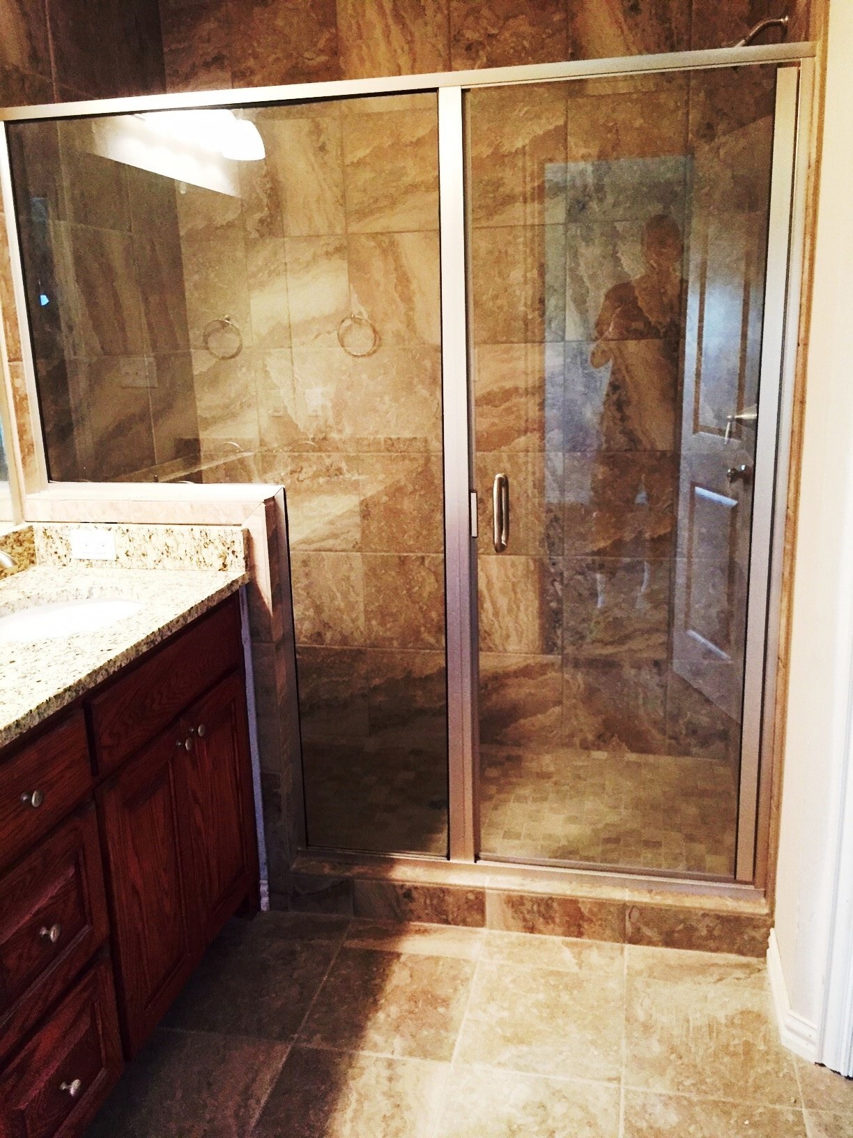 2nd Bath Shower- marble - 4917 Sanger Circle