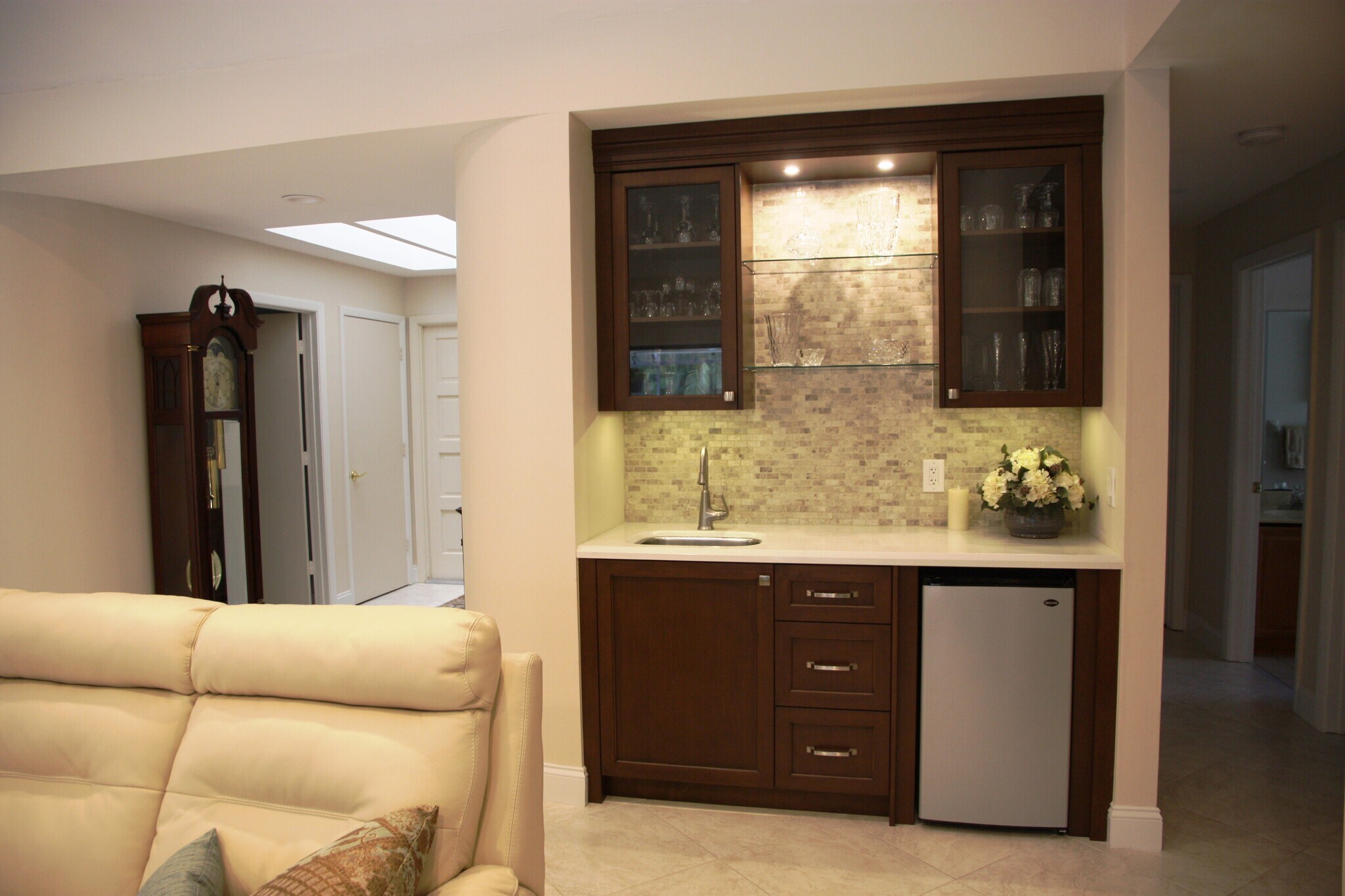 Remodeled wet bar with sink and beverage refrigerator - 2662 NW 42nd St