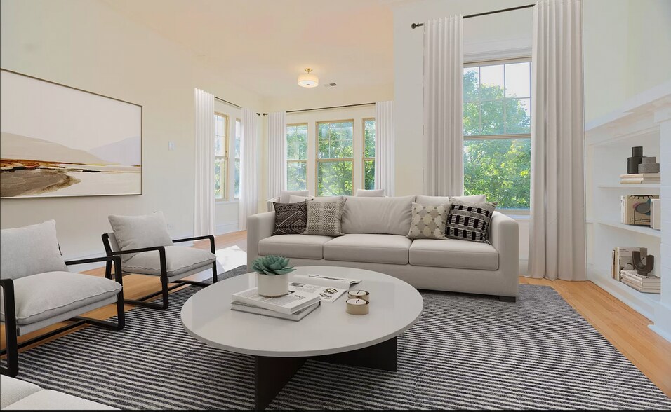Living room - model as furnished - 6513 N Bosworth Ave