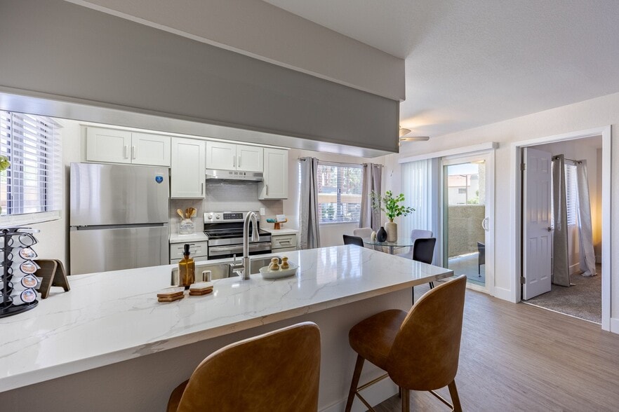 Renovated Kitchen at Sunset Winds Apartments in Henderson, NV 89014 - Sunset Winds Apartments
