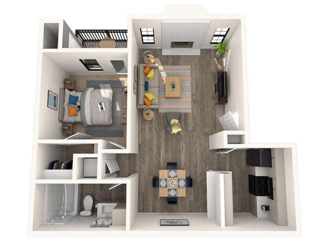A1 - 1BD, 1BA - 625SF - Lakeland Apartments