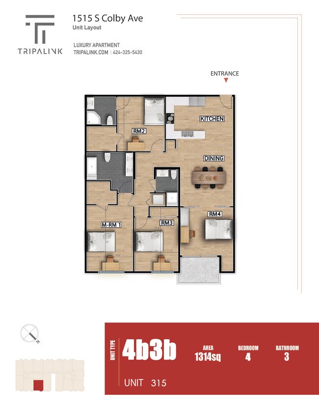 Floorplan - 1515 Colby Ave