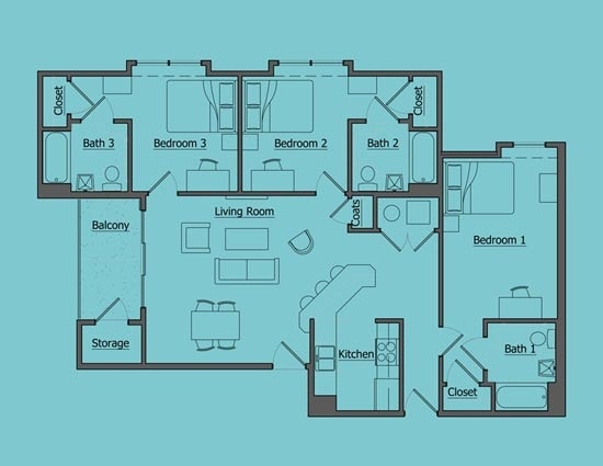 3BR/3BA - The Hangout | Student Housing