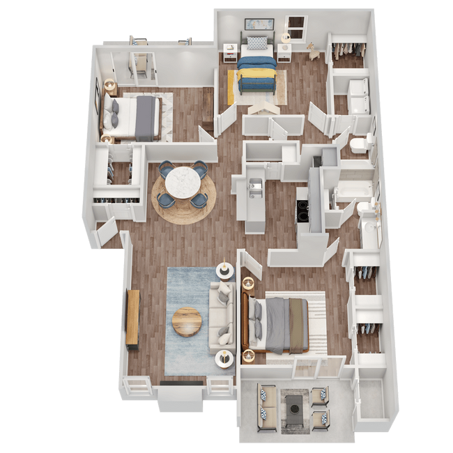 Floorplan - The Oakley Apartment Homes