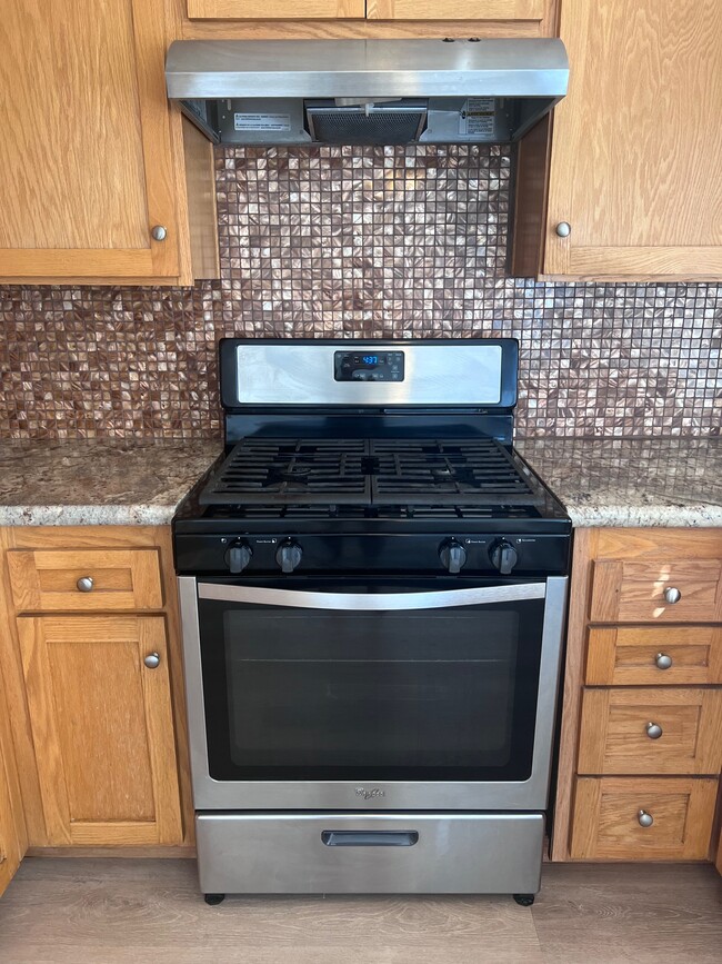 Beautiful backsplash, countertops and stove/oven in newly upgraded kitchen - 2356 Canyon Park Dr