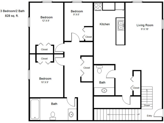 Floorplan - Castlewood Apartments