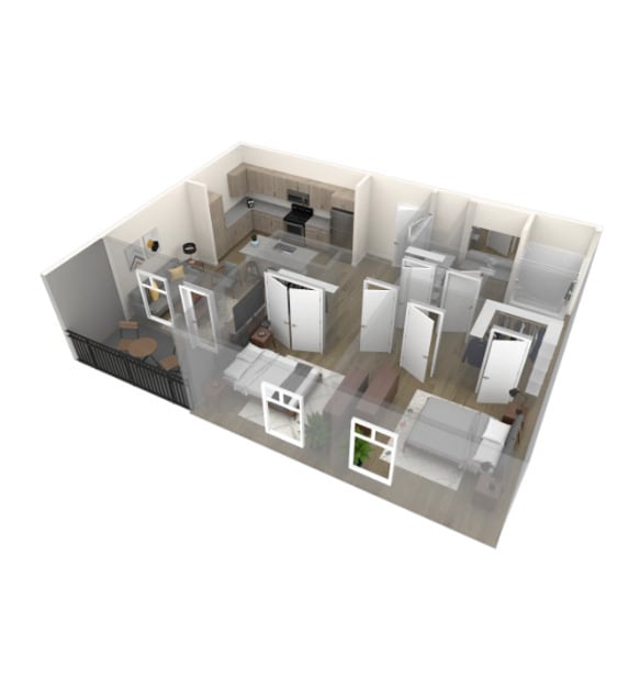 Two Bedroom - One Bath - Trailhead at Chamizal - NOW LEASING