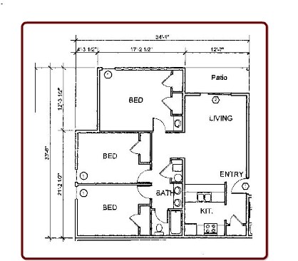 3BR/1BA - Prairie Creek Apartments