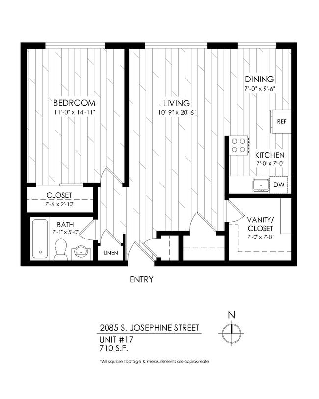 Floorplan - South Josephine Apartments