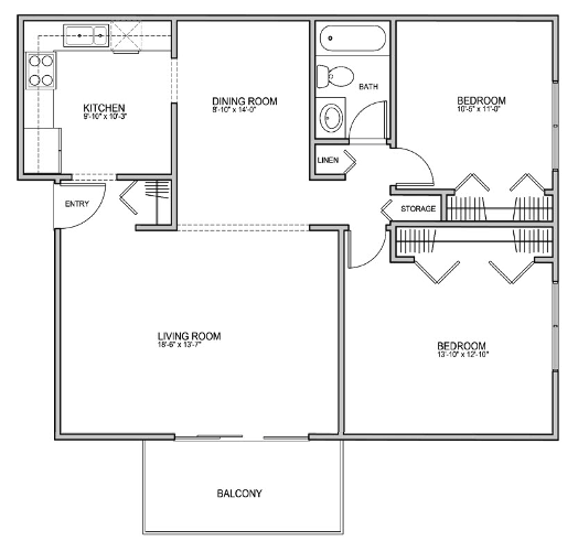 Floorplan - Mulberry Lane Apartments