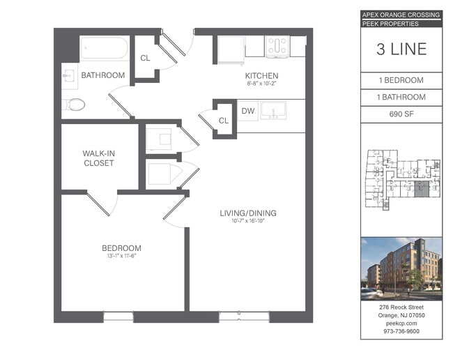 03 Line (One Bedroom) - APEX Orange Crossing