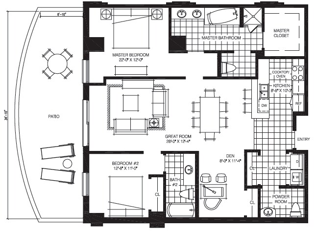 2BR/2.5BA - The Mark