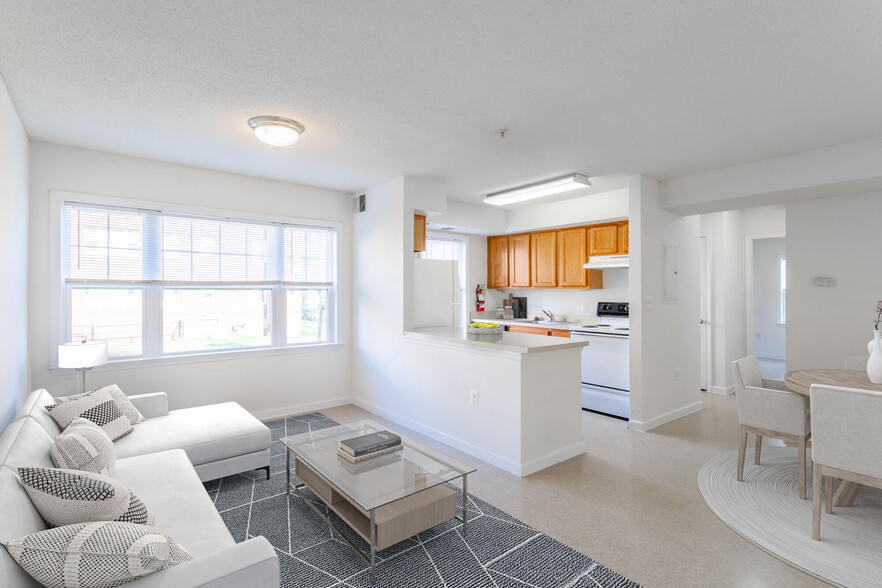 Virtually Staged Living Room Area - Carver Terrace Apartments