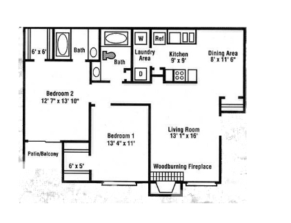 2BR/1BA - Stonegate Apartments