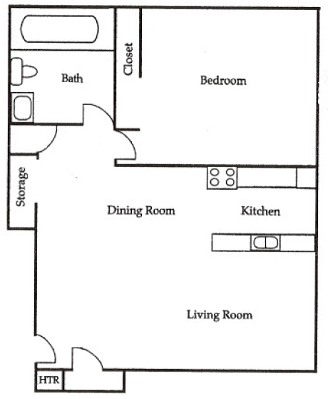 1BR/1BA - Creekside Apartments