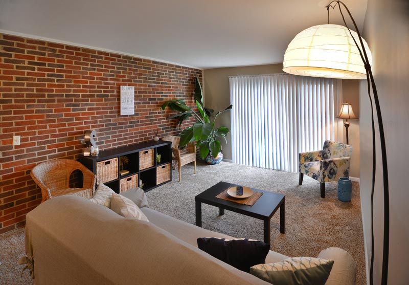 1 Bedroom Living Room - Symmes Apartments in Fairfield Ohio