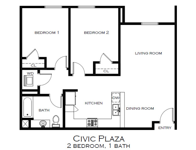 Floorplan - Civic Plaza Apartments