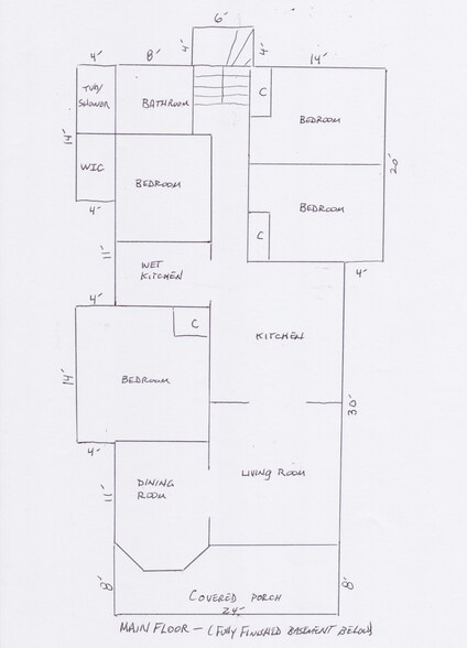 Layout Main Floor - 414 2nd Ave N