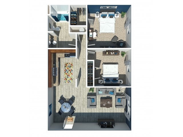 2 Bedroom 1 Bath - Park 1Eleven