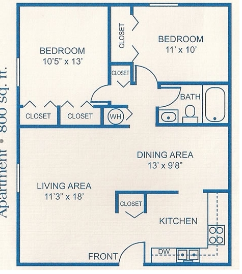 2BR/1BA - Wicklow Apartments
