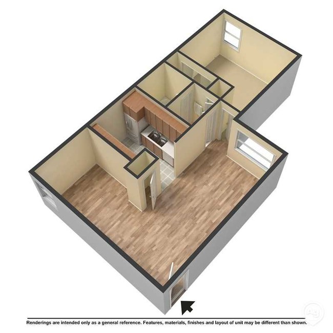 One Bedroom Floor Plan - Lakeview Heights