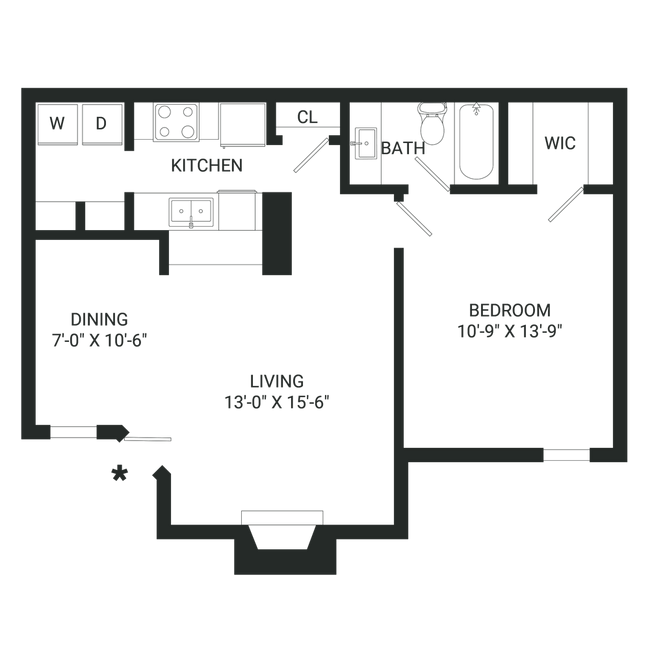 Floorplan - The Oakley Apartment Homes