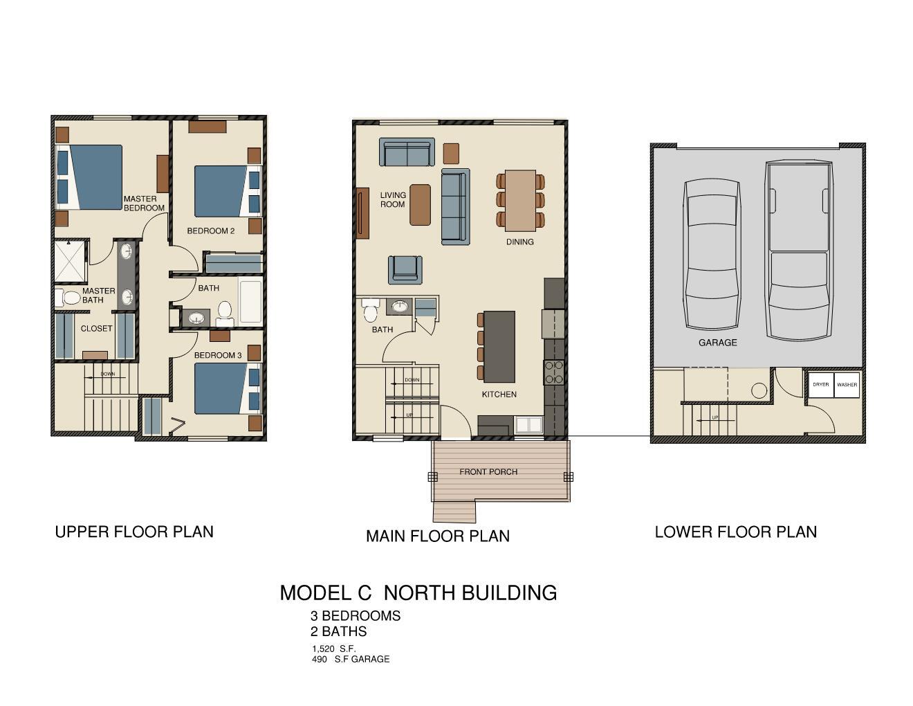 Model C - 3 Bd/2.5 Bath - 5334 Kenneth Ave