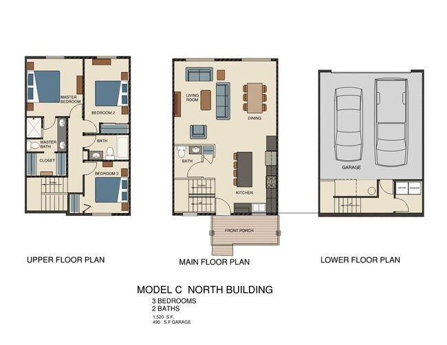 Model C - 3 Bd/2.5 Bath - 5334 Kenneth Ave