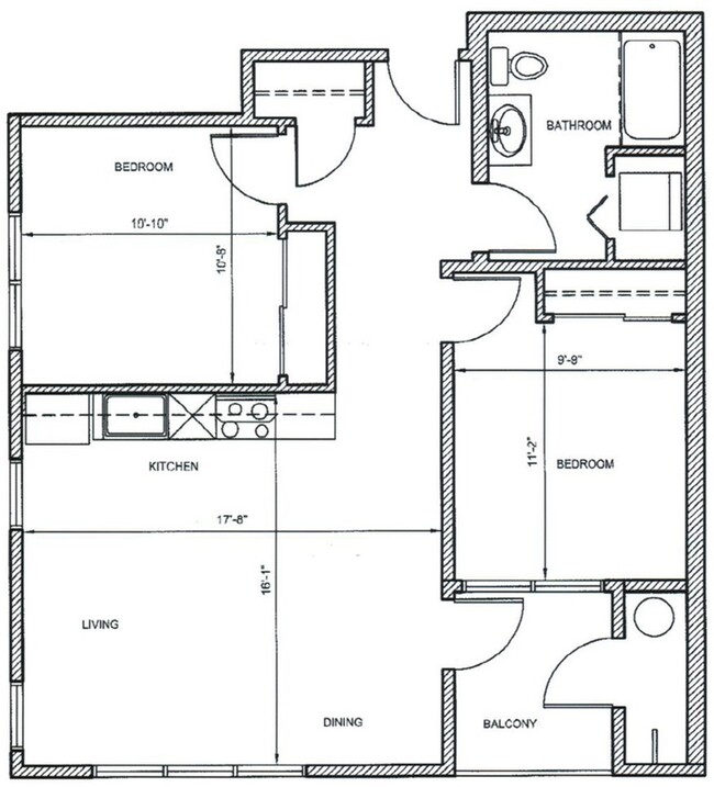 2Bed, 1bath A Units 219, 319, 419 - Moreland Crossing