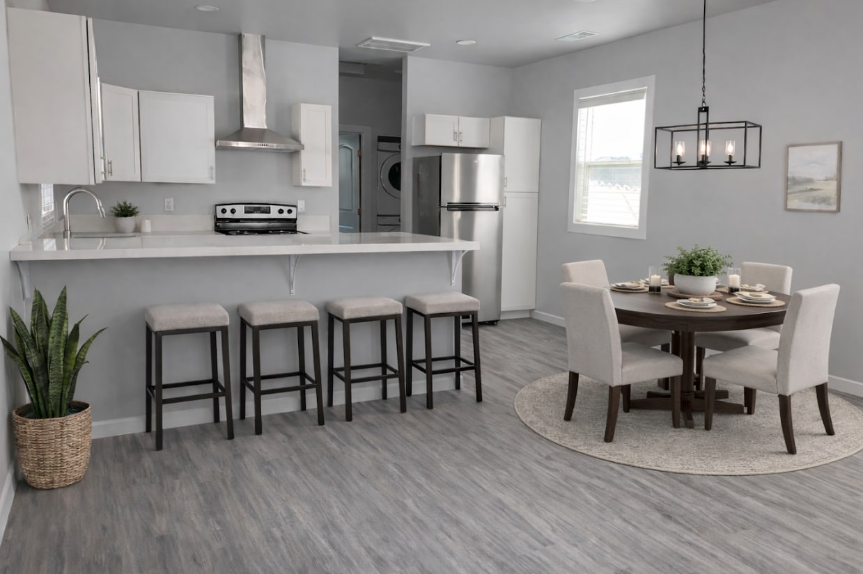 Bright and inviting living space with durable luxury vinyl flooring, and open layout. - 262 Soledad St