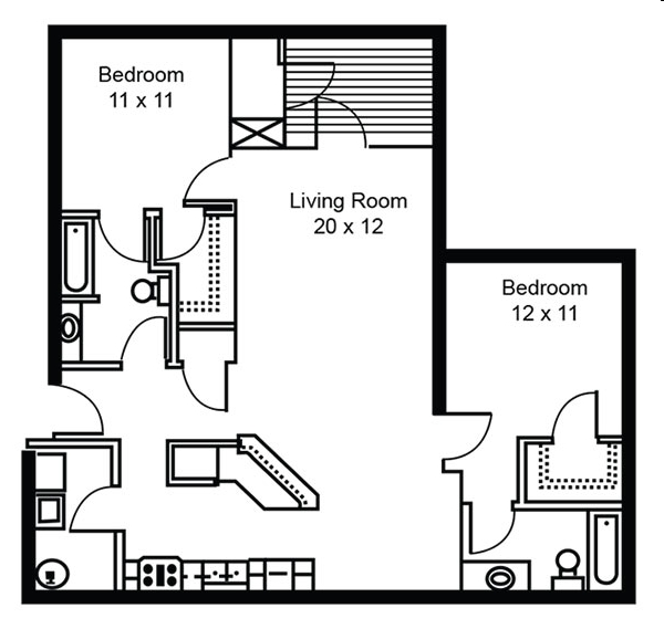 2BR/2BA - Bone Creek Apartments