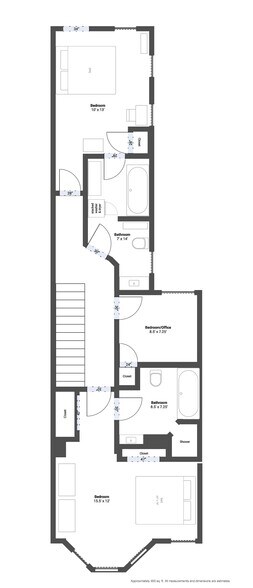 Upstairs Floor Plan - 2033 13th St NW