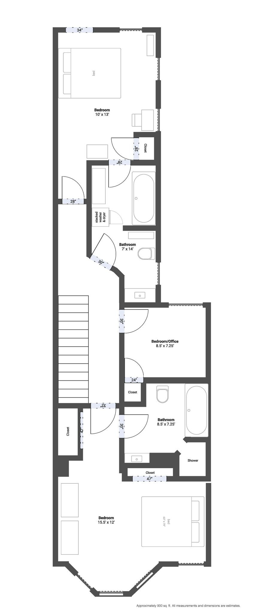 Upstairs Floor Plan - 2033 13th St NW