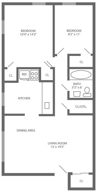 2BR/1BA - Donna Court Apartments