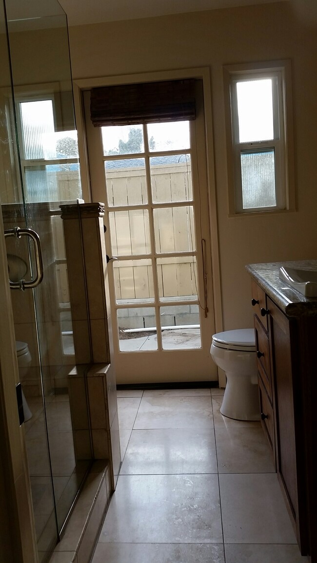 outdoor shower thru french door - 120 Cadmus St