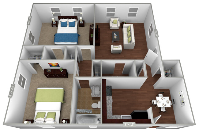 Floorplan - Park Row and New Scotland Gardens Apartments