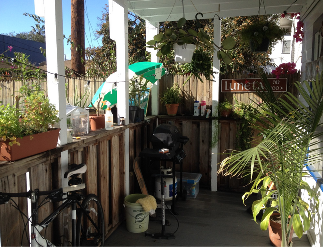 Back patio landscaped - 210 Horizon Ave