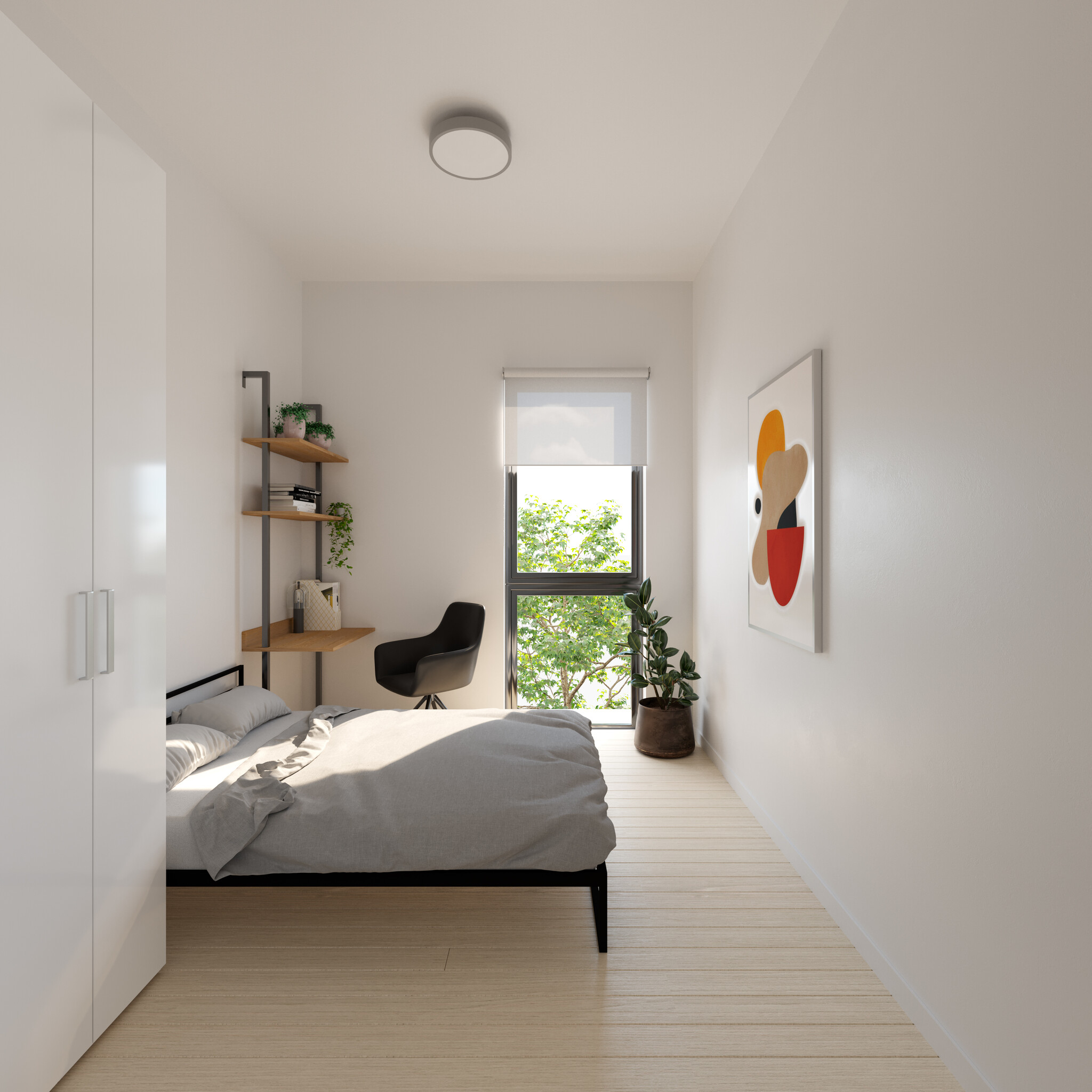 Render of private bedroom - Saffron Apartments