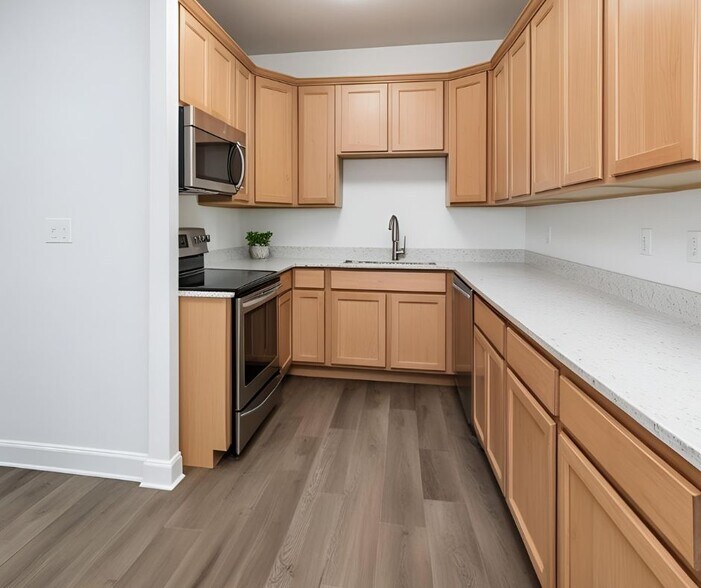 Visualizing the future: a rendering of our apartment after renovation with intended finishes. - Edina Grand Apartments