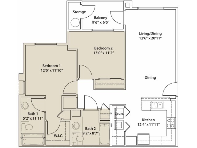 2BR/2BA - Madison Pointe