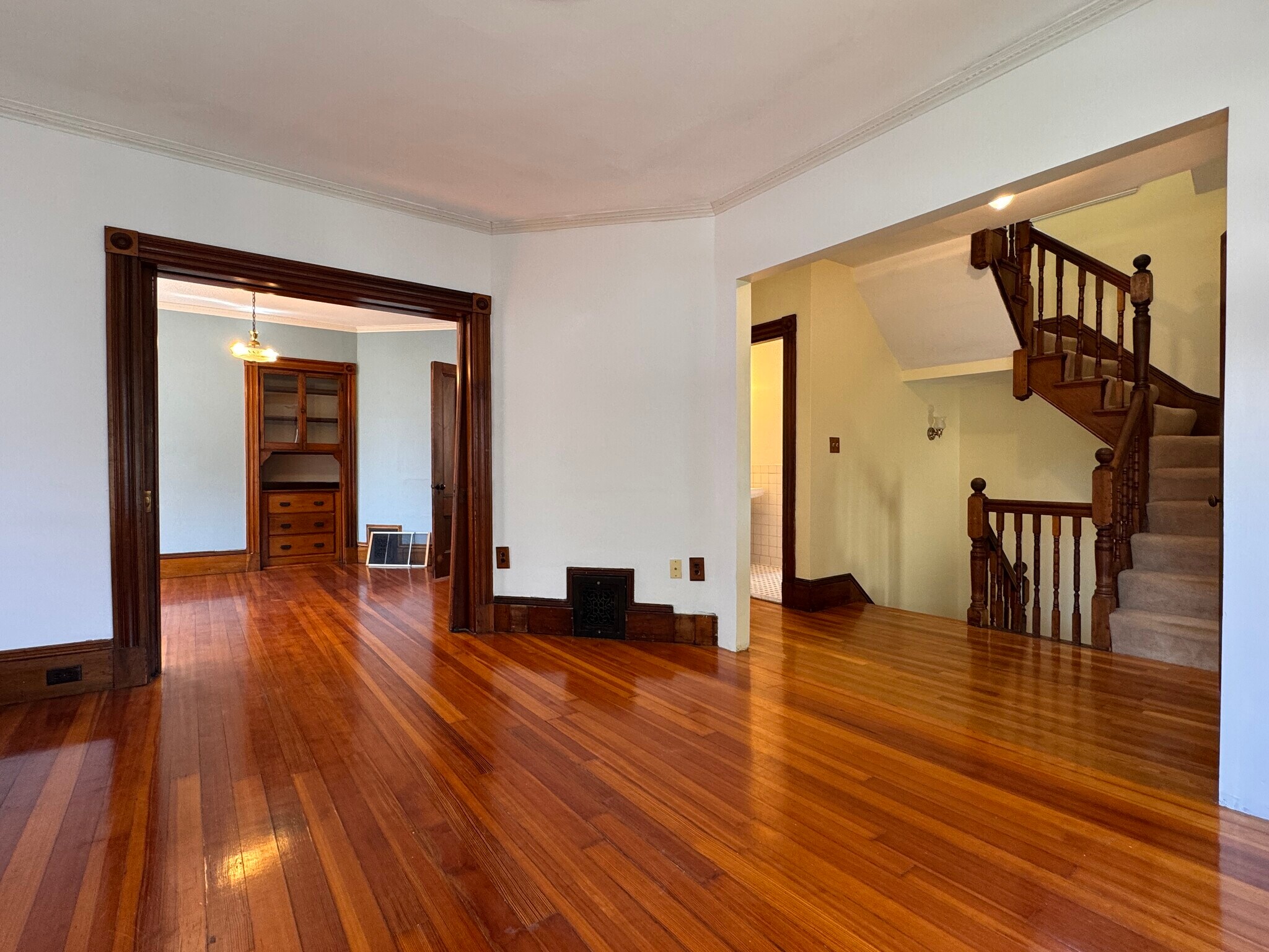 Living Room and Hall Stairs - 104 Hancock St