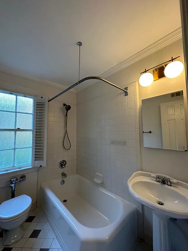bathroom refreshed with new lighting, hardware, and showerhead - 108 Colville Rd