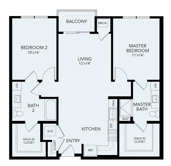 B1b | 2 bed 2 bath | 1092 sq ft - Avenida Watermarq